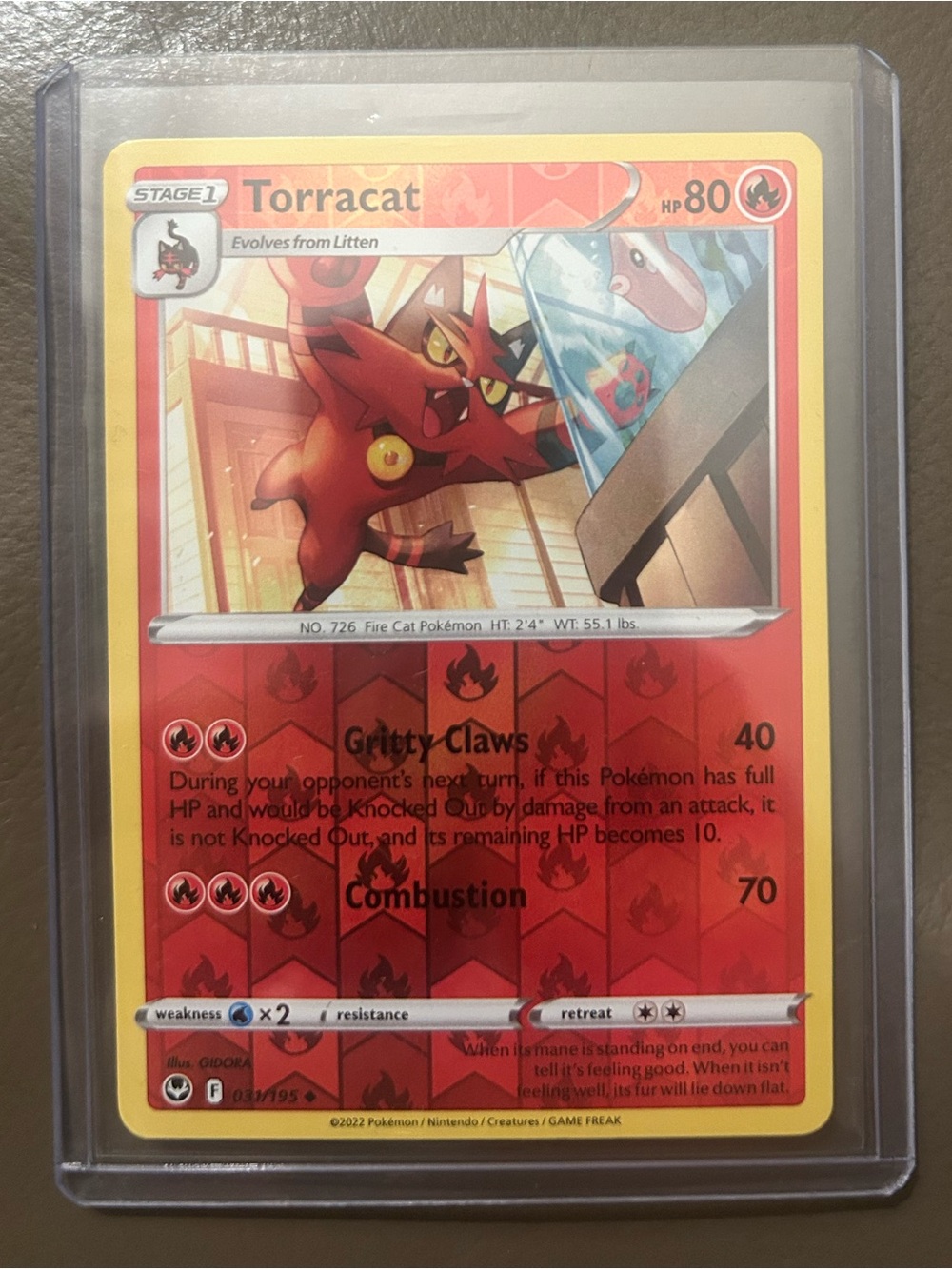 POKÉMON Torracat (031/195) Holographic Card - 2022yr/hard sleeve